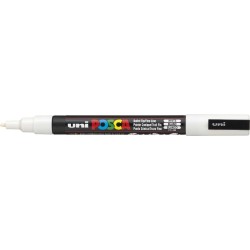 Uni-ball Mitsubishi Pencil Μαρκαδόρος Ζωγραφικής UNI Posca PC-3M 0.9mm-1.3mm - λευκό PC-3M(E) ΑΣΠΡΟ 4902778915912