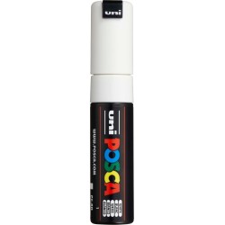 Uni-ball Mitsubishi Pencil 182601 - posca marker met brede wigvormige punt, pc-8k, wit, 1 stuk PC-8K(E) ΑΣΠΡΟ 4902778916599