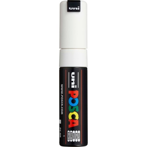 Uni-ball Mitsubishi Pencil Μαρκαδόρος Ζωγραφικής UNI POSCA PC-8K 8.0mm λευκό PC-8K(E) ΑΣΠΡΟ 4902778916599