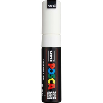 Uni-ball Mitsubishi Pencil 182601 - posca marker met brede wigvormige punt, pc-8k, wit, 1 stuk PC-8K(E) ΑΣΠΡΟ 4902778916599
