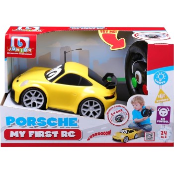 Bburago bb junior porsche 911 gt3 my first rc car, yellow electric remote  vehicle, 16/92015 4893998920155