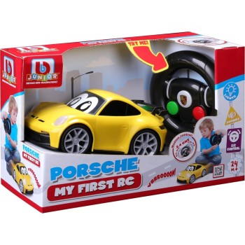 Bburago bb junior porsche 911 gt3 my first rc car, yellow electric remote  vehicle, 16/92015 4893998920155