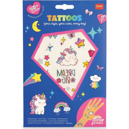 Legami Temporary Tattoos unicorn tattoo TTA0001 8052694019938