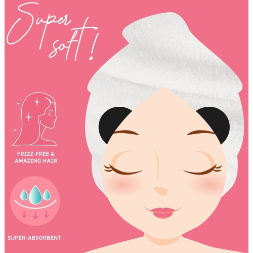 Legami Panda Hair Turban Towel - Love My Hair panda HTW0001 8052694000905