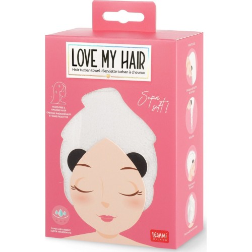 Legami Panda Hair Turban Towel - Love My Hair panda HTW0001 8052694000905