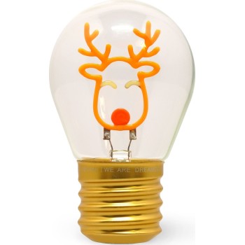 Legami Decorative Christmas Lightbulb-shaped Table Lamp - Reindeer - Bulb Fiction  CLB0002 8052694020040