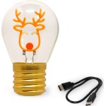 Legami Decorative Christmas Lightbulb-shaped Table Lamp - Reindeer - Bulb Fiction  CLB0002 8052694020040