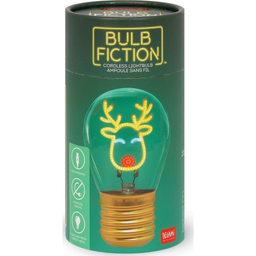 Legami Decorative Christmas Lightbulb-shaped Table Lamp - Reindeer - Bulb Fiction  CLB0002 8052694020040