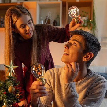 Legami Decorative Christmas Lightbulb-shaped Table Lamp - Reindeer - Bulb Fiction  CLB0002 8052694020040