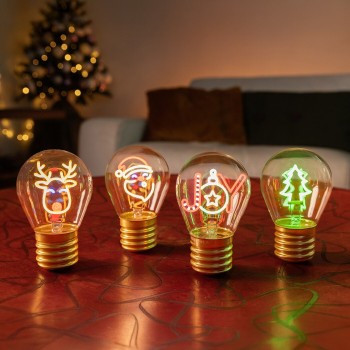 Legami Decorative Christmas Lightbulb-shaped Table Lamp - Reindeer - Bulb Fiction  CLB0002 8052694020040