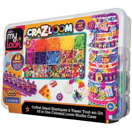 Lexibook cra-z-art all in 1- tool case jewelry making set with 5,600 rubber bands and  ages 8+, 1+ players 35.CRLOOM7 3380743110