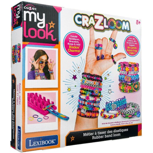 Lexibook cra-z-art  and roll stretch jewelry loom bracelet, ring and necklace making kit ages 8+, 1+ players 35.CRLOOM6 33807431
