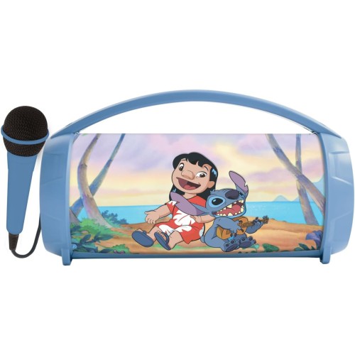 Lexibook Stitch Childrens Speaker With Light and Microphone Karaoke Wireless Bluetooth Speaker With Light Effects and Microphone