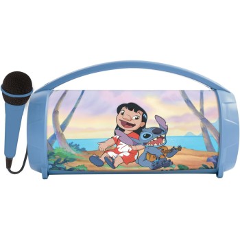 Lexibook Stitch Childrens Speaker With Light and Microphone Karaoke Wireless Bluetooth Speaker With Light Effects and Microphone