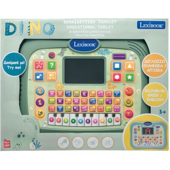 Lexibook Educational Bilingual Tablet – Dinosaurs 3+ Years Bilingual Educational Tablet With Sounds, Words, Quizzes and Music in