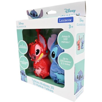 Lexibook Disney Stitch Stitch Walkie Talkies 500m Wireless Communication With 3D Designs 3+, 2+ Players 25.TW18D 3380743105949