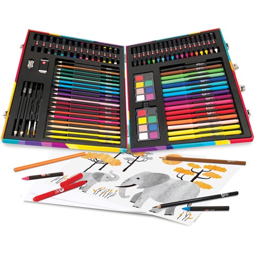 As company Happi Hobbi Happihobbi Κασετίνα Ζωγραφικής Deluxe 100 Αξεσουάρ Rainbow (ΕΝ) 1038-82057 5203068820572