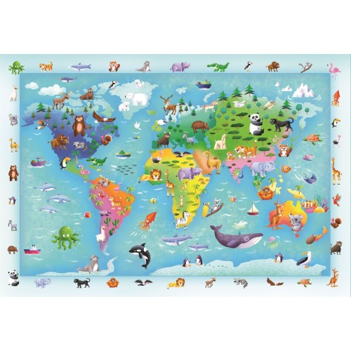 Clementoni Puzzle 60 MAXI S.C. Wildlife Map 1200-26072 | Toys-shop.gr