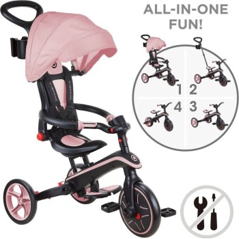 Globber Τρίκυκλο Trike Explorer Foldable 4 In 1 Pastel Pink 732-210 4895224408338
