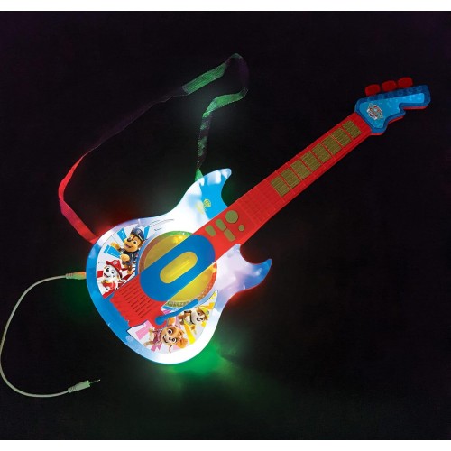 Lexibook, Paw Patrol, Light-Up Electronic Guitar With Microphone, Glasses With Microphone, Melodies, 2 Game Modes, MP3 Input, Bl