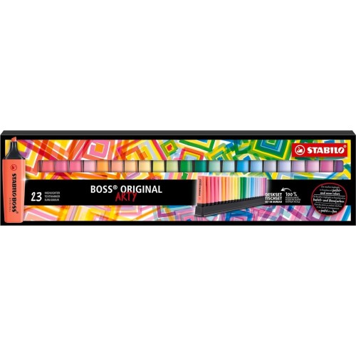 stabilo boss  - highlighter - arty - deskset of 23 - assorted colours 128070123 4006381577847