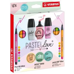 Set Stabilo Pastellove 18Pc (Mini 68, 88, Boss) 128077058 4006381590365