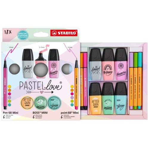 Set Stabilo Pastellove 18Pc (Mini 68, 88, Boss) 128077058 4006381590365