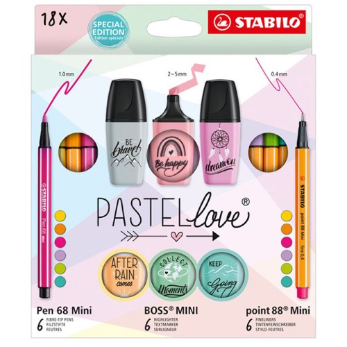 Set Stabilo Pastellove 18Pc (Mini 68, 88, Boss) 128077058 4006381590365