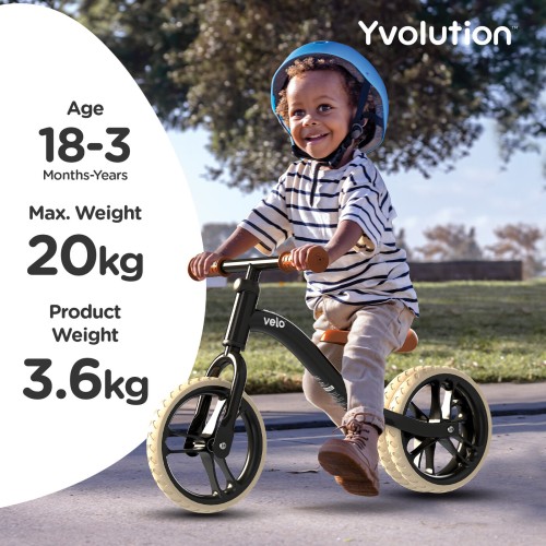 YVolution velo junior air 2021 ποδήλατο ισορροπίας - μαύρο 53.YT30K4 0810012240956