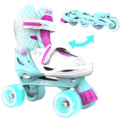 YVolution neon combo 2 σε 1 αυξομειούμενα πατίνια - γαλάζιο/ροζ 53.NT09T4 0810012241830
