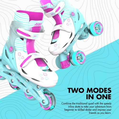 YVolution neon combo 2 σε 1 αυξομειούμενα πατίνια - γαλάζιο/ροζ 53.NT09T4 0810012241830
