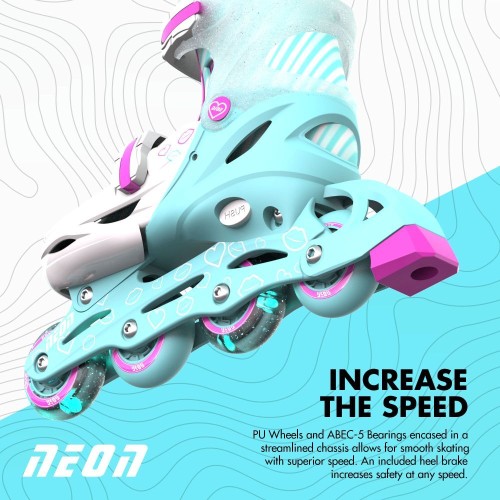 YVolution Neon Combo 2 in 1 Roller Skates - Light Blue/pink 53.NT09T4 0810012241830