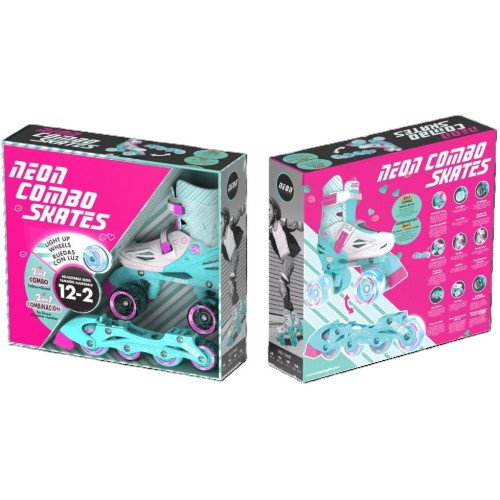 YVolution Neon Combo 2 in 1 Roller Skates - Light Blue/pink 53.NT09T4 0810012241830