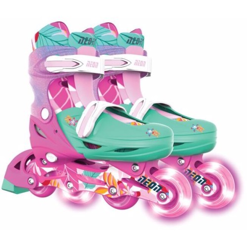 YVolution neon combo 2 σε 1 αυξομειούμενα πατίνια - floral/ροζ 53.NC49F4 0816661020666