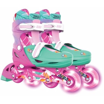 YVolution neon combo 2 σε 1 αυξομειούμενα πατίνια - floral/ροζ 53.NC49F4 0816661020666