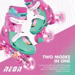 YVolution neon combo 2 σε 1 αυξομειούμενα πατίνια - floral/ροζ 53.NC49F4 0816661020666