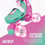 YVolution neon combo 2 σε 1 αυξομειούμενα πατίνια - floral/ροζ 53.NC49F4 0816661020666