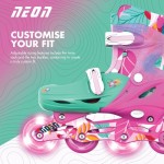 YVolution neon combo 2 σε 1 αυξομειούμενα πατίνια - floral/ροζ 53.NC49F4 0816661020666