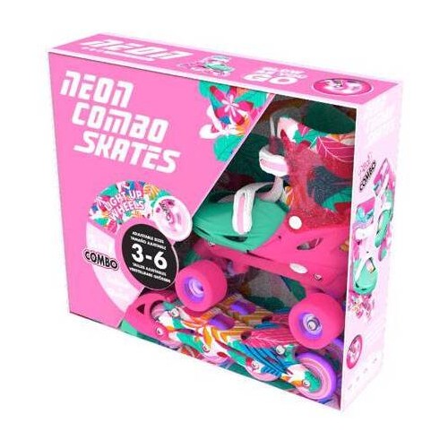 YVolution Neon Combo 2 in 1 Roller Skates - Floral/pink 53.NC49F4 0816661020666