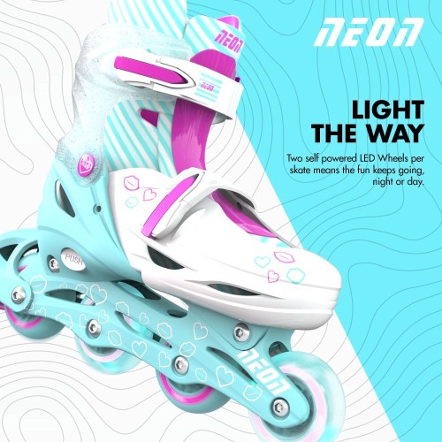 YVolution neon combo 2 σε 1 αυξομειούμενα πατίνια - γαλάζιο/ροζ 53.NT10T4 0810012241861