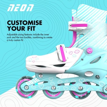 YVolution neon combo 2 σε 1 αυξομειούμενα πατίνια - γαλάζιο/ροζ 53.NT10T4 0810012241861