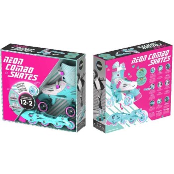 YVolution neon combo 2 σε 1 αυξομειούμενα πατίνια - γαλάζιο/ροζ 53.NT10T4 0810012241861