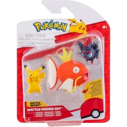 Jazwares Pokemon Φιγούρες Μάχης 3 Τεμ. W26 (4 Σχέδια) – Pikachu N.8, Zorua, Magikarp With Stand - PKW4090 JW095155-W25 191726756