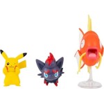 Jazwares Pokemon Battle Figures 3 Pcs. W26 (4 Designs) – Pikachu N.8, Zorua, Magikarp With Stand - Pkw4090, JW095155-W25 1917267