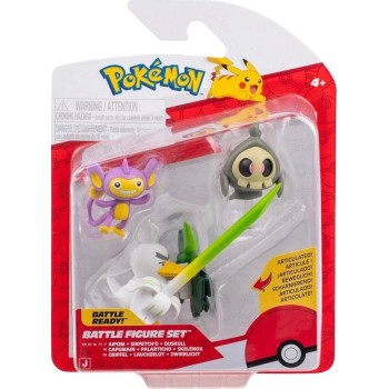 Jazwares Pokemon Battle Figures 3 Pcs. W26 (4 Designs) – Duskull With Stand, Aipom, & Sirfetch'd  Pkw4093, JW095155-W25 19172675