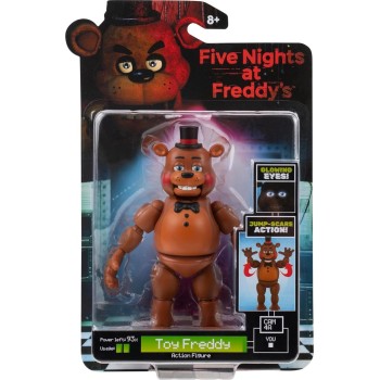 Jazwares Five Nights At Freddys Toy Freddy - 5-Inch Articulated Figure With Jumpscare Fea JWFF0001 191726826583