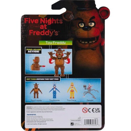 Jazwares Five Nights At Freddys Toy Freddy - 5-Inch Articulated Figure With Jumpscare Fea JWFF0001 191726826583