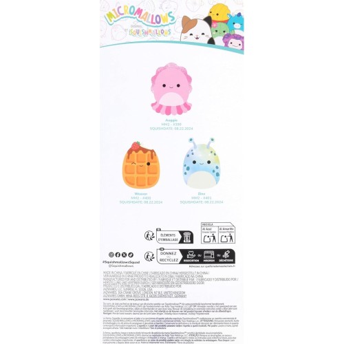 Jazwares Micromallows - Σετ 3Τμχ Λούτρινα 6Εκ. Squishmallows Weaver The Waffle, Auggie The Cu JWSM0199 191726872870