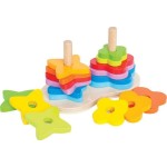 Hape Early Explorer Διπλή Ξύλινη Πυραμίδα Rainbow Stacker E0406A 6943478002531