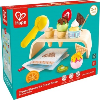σετ παιχνιδιού hape  -γωνιά παγωτού, 20 τεμάχια E3217A 6943478046887